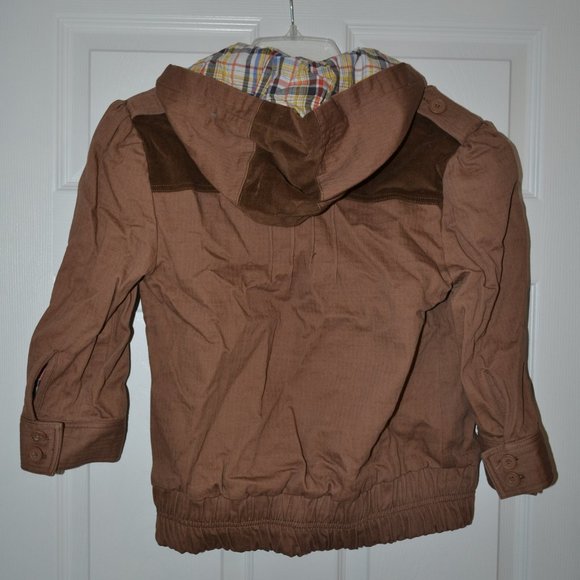 Spring Jacket with Corduroy Trim & Removable Hood - Picture 4 of 5